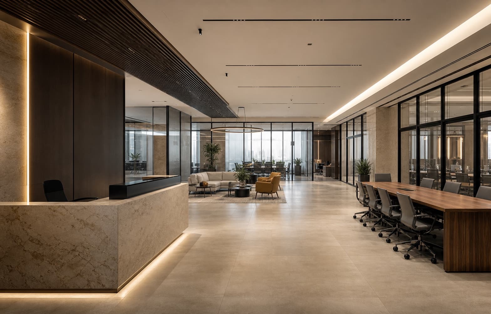 Premium modern corporate workplace interior