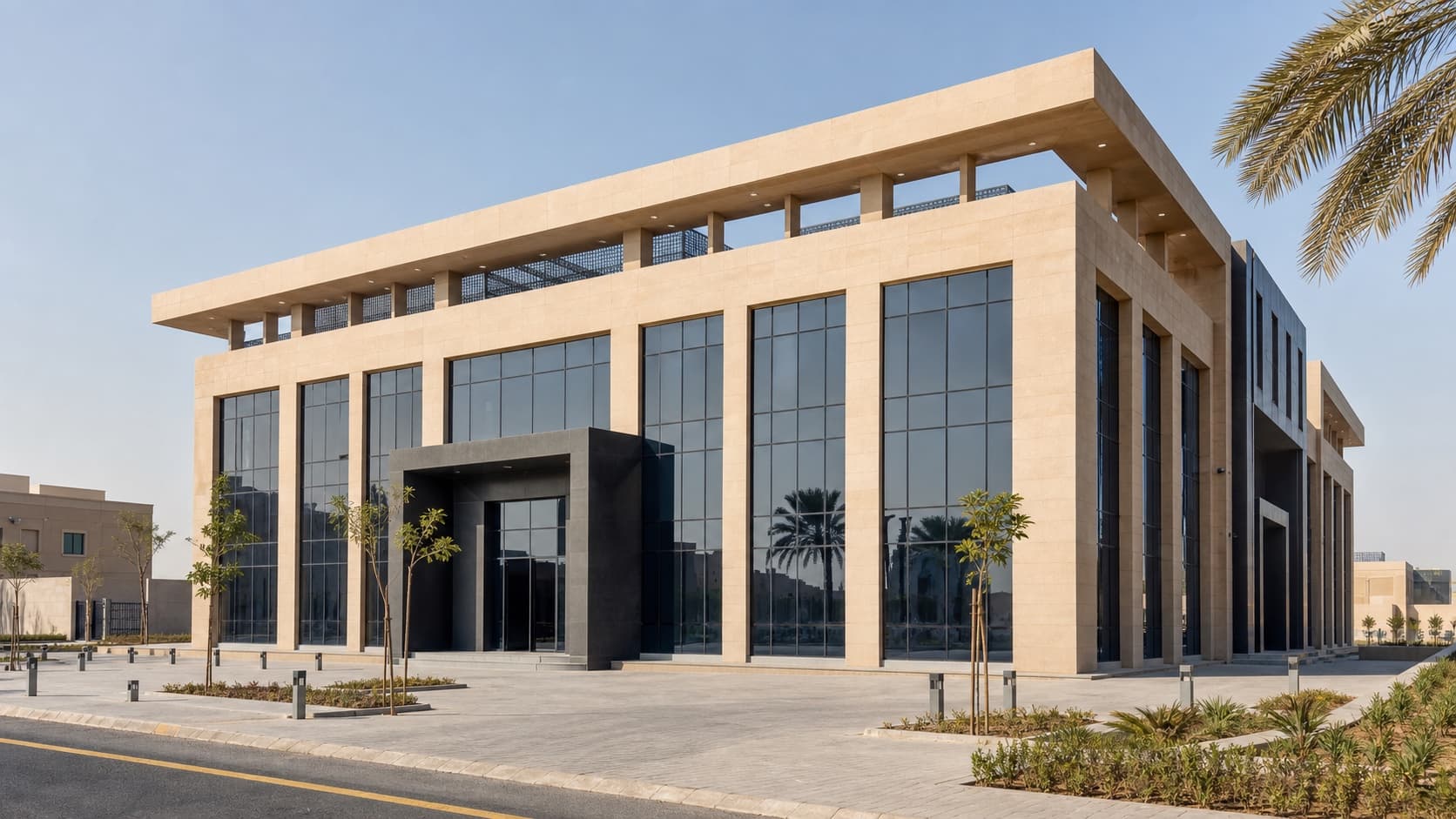Modern commercial building in Saudi Arabia
